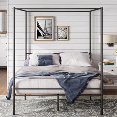 Zinus wesley 72 metal and online wood canopy platform bed